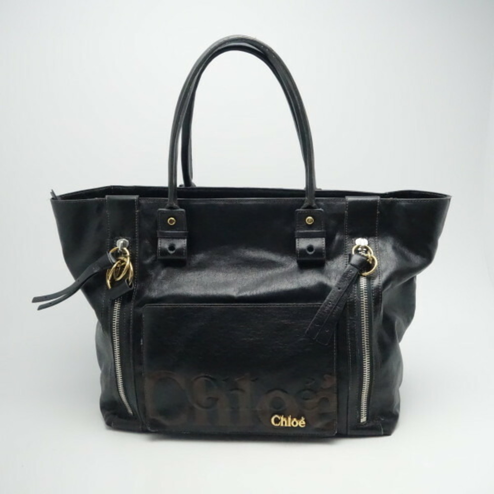 Chloe Tote Bag Eclipse Polyester Polyurethane Bla… - image 1